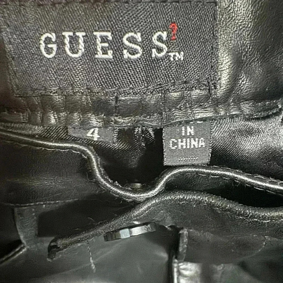 Guess Y2K Genuine Leather Pants Size 4 - Picture 3 of 6
